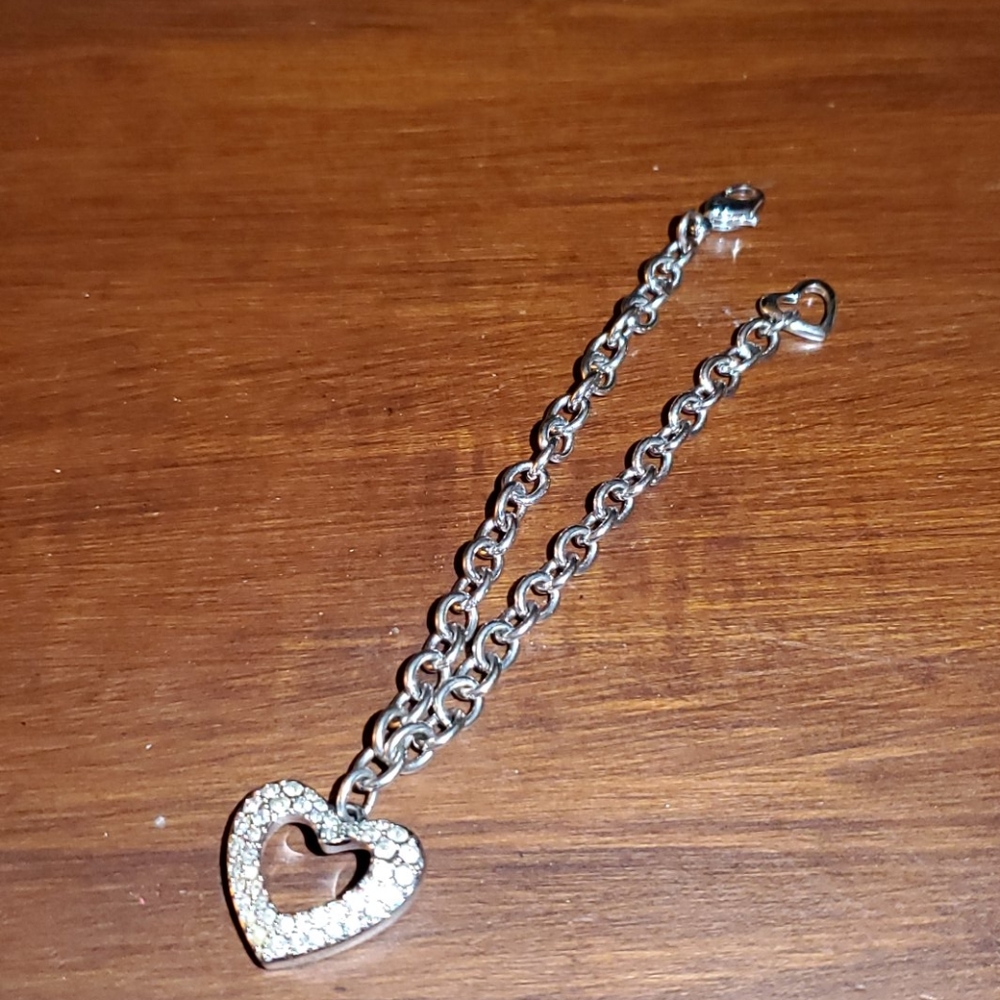 Swarovski open heart charm bracelet